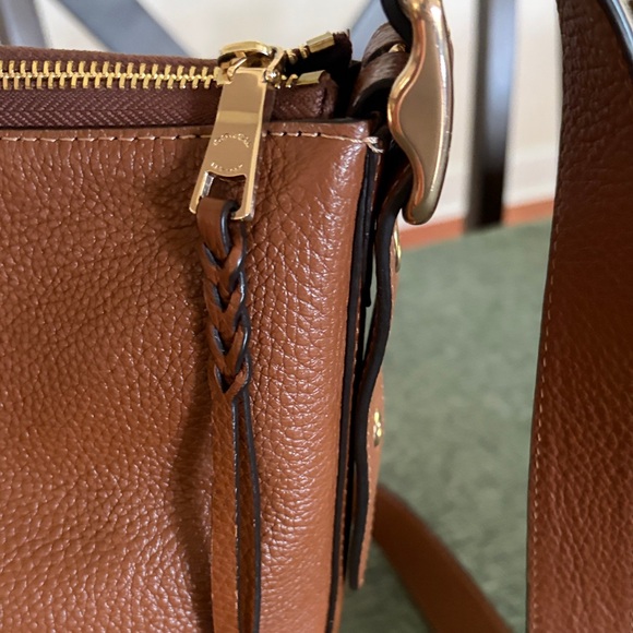 Coach Val Duffle Shoulder Bag Redwood Brown w Gold Pebbled Leather EUC - Picture 3 of 16